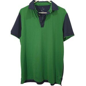 Head Golf Men’s Two-Tone Green/Navy Short-Sleeve Polo — Size L, Breathable